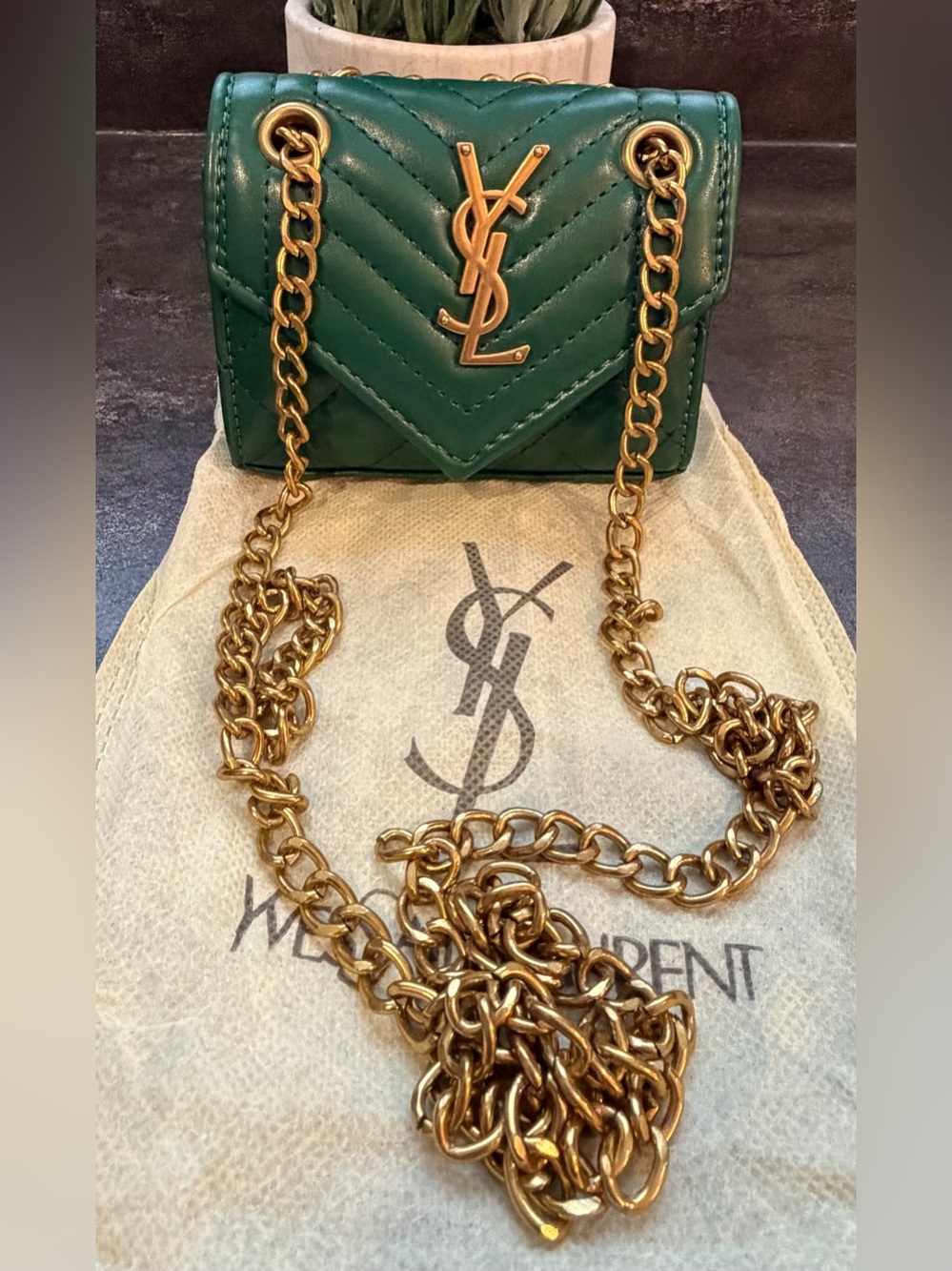 YSL Mini Green Crossbody